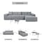 Deko Living 4 Piece Gray Outdoor Compressed Foam Sectional Sofa Lounger and Table Set COP30018 - alternate 7