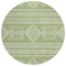 Homeroots 8' Green And Ivory Round Southwestern Washable Indoor Outdoor Area Rug 593674 - alternate 5
