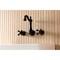 Kingston Brass Double-Handle Wall Mount Bathroom Faucet, Matte Black KS1220PKX - alternate 6