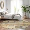 Homeroots 8' Linen Blue And Copper Round Geometric Washable Indoor Outdoor Area Rug 605045 - alternate 9