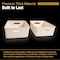 Azar Displays Medium Wheat Lined Textured Plastic Storage Tote Bin with Handles, Decorative Organizer Basket, 2PK 556245-WT-2PK - alternate 6