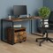 Homeroots 19" Brown And Black Rustic Wood Single Drawer Rolling Filing Cabinet 286420 - alternate 7