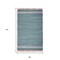 Homeroots 8' X 10' Teal Striped Hand Woven Area Rug With Fringe 557083 - alternate 4