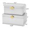 Vintiquewise Set of 2 Wooden Storage Boxes with Gold Accent for Keys, Jewelry, Makeup, or Extras, Silver QI004862.SI - alternate 6