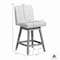 Armen Living Basila Swivel Counter Stool in Brown Oak Wood Finish with Beige Fabric 840254332171 - alternate 9