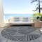 Homeroots 8' Black And Ivory Round Abstract Washable Indoor Outdoor Area Rug 594907 - alternate 4