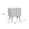Homeroots 26" Solid Wood and Wood Two Drawer Nightstand 399253 - alternate 6