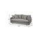 Homeroots 84" Gray Fabric Sofa With Brown Legs 606783 - alternate 5