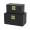 Homeroots Set of Two Black Solid Wood And Fabric Box With Lid, 2PK 489388 - alternate 5