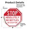 Signmission Stop Absolutely No Bottles No Excep, 6 inch X 6 inch, Vinyl Decal, 2PK OC-D-2PACK-6-241 - alternate 3