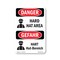 Signmission OSHA Sign, Hard Hat Area Bilingual, 10in X 7in, 7" W, 10" H, Hard Hat Area, D-710-VG-1292 OS-DS-D-710-VG-1292 - alternate 1