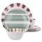 Gibson Home Cottage Stripes 12 Piece Melamine Dinnerware Set in White and Multi 750123516M - alternate 1