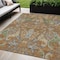 Homeroots 5' X 8' Copper Green And Beige Floral Washable Indoor Outdoor Area Rug 605278 - alternate 1