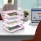 Acrimet Facility 4 Tier Letter Tray Side Load Letter Size Desktop File Organizer Plastic Clear Pink 256.8 - alternate 4