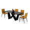 Homeroots 107" Black Rectangular Ceramic And Metal Self-Storing Leaf Dining Table 487886 - alternate 8