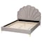 Baxton Studio Acosta Glam and Luxe Light Grey Velvet Seashell-Headboard Queen Size Platform Bed 251-13775-ZORO - alternate 9