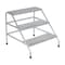 Vestil Aluminum Step Stand, 3 Step, Wide, Welded, 3 Steps, 30 Overall Height, Aluminum, Silver SSA-3W - alternate 7