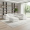 Homeroots White Linen Blend Modular L Shaped Six Piece Corner Sectional 716919 - alternate 5