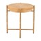 Homeroots 22" Natural and Gold Wood and Stainless Steel Round End Table 632660 - alternate 8