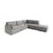 Homeroots Modern Light Gray Velvet and Black Sectional Sofa with Ottoman 473582 - alternate 1