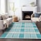 Homeroots 8' X 10' Teal Blue Gray And Ivory Plaid Washable Indoor Outdoor Area Rug 597592 - alternate 5