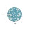 Homeroots 8' Turquoise Ivory And Gray Round Floral Washable Indoor Outdoor Area Rug 599930 - alternate 6