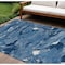 Homeroots 9' X 12' Navy Blue And Blue Abstract Washable Indoor Outdoor Area Rug 609260 - alternate 1