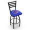 Holland Bar Stool Co 25" Blk Wrinkle Boise State Swivel Bar Stool, Ladder Back L01425BoiseS - alternate 1