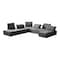 Homeroots Gray Polyester Modular U Shaped Seven Piece Corner Sectional 473572 - alternate 1