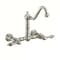 Whitehaus Collection Vintage III Plus Wall Mount Faucet with a  Long Traditional Swivel Spout, and Solid Brass Side Spray WHKWLV3-9402-NT-BN - alternate 4