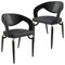 Leisuremod Entice Modern Leather Dining Chair with Iron Legs Open-Back Design in Charcoal, 2PK EC60CH-2 - alternate 1