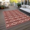 Homeroots 5' X 8' Red Ivory And Gray Geometric Washable Indoor Outdoor Area Rug 599665 - alternate 8