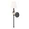 Z-Lite Claudelle 1-Light Wall Sconce, 5.75 in W x 24 in H, Matte Black + Modern Gold 4014-1SA-MB-MGLD - alternate 1