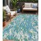 Homeroots 5' X 8' Teal Blue Ivory And Green Abstract Washable Indoor Outdoor Area Rug 600319 - alternate 1