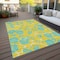 Homeroots 8' X 10' Yellow And Aqua Floral Washable Indoor Outdoor Area Rug 600057 - alternate 7