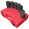 Sunex 1 in Drive Metric 6 Point Deep & Double Square Budd Wheel 7-Piece Impact Socket Set 5697M - alternate 2