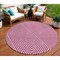Homeroots 8' Blush And Ivory Round Geometric Washable Indoor Outdoor Area Rug 612114 - alternate 1