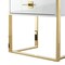 Homeroots 71" White Stainless Steel and Wood Three Tier Etagere Bookcase with A Drawer 544737 - alternate 7
