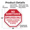 Signmission No Admittance Employees Only Vendor, 18 Inch X 18 Inch, Plastic Sign OC-P-18-74 - alternate 6