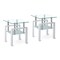 Homeroots Set of Two Clear and White Glass and Metal Square End Tables With Shelf, 2PK 635681 - alternate 1
