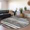 Homeroots 8' Charcoal And Gray Round Striped Washable Indoor Outdoor Area Rug 605893 - alternate 8