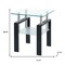 Homeroots Set of Two Clear and Black Glass and Metal Square End Tables With Shelf, 2PK 635679 - alternate 6