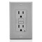 Leviton 15 Amp, Self Test, Non Tamper-Resistant Slim GFCI Outlet with LED Indicator Light - Gray GFNT1-GY - alternate 3