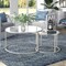 Homeroots Set of Two 35" Silver Glass And Steel Round Nested Coffee Tables 520945 - alternate 5
