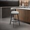 Armen Living Flynn 26in Swivel Counter Stool in Black Metal with Light Gray Faux Leather LCFLBABLKLGRY26 - alternate 8