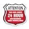 Signmission 24 Hour Surveillance Shield Sign Attenti, 6 inch X 6 inch, Plastic Sign, 2PK SHI-P-2PACK-6-353 - alternate 1