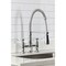 Kingston Brass Double-Handle Deck-Mount Pre-Rinse Bridge Kitchen Faucet, Polished Chrome GS1271BPL - alternate 5