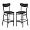 Flash Furniture Wright Barstools w/500 LB. Cap Black Steel Frame, Black Vinyl Boomerang Back, Black Vinyl Seat, 2PK 2-XU-DG6V6BKV-BK-GG - alternate 1