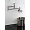 Kingston Brass Wall Mount Pot Filler Faucet with Knurled Handle, Polished Nickel KS8106RKZ - alternate 6