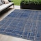 Homeroots 5' X 8' Navy Blue Gray And Brown Striped Washable Indoor Outdoor Area Rug 597410 - alternate 1